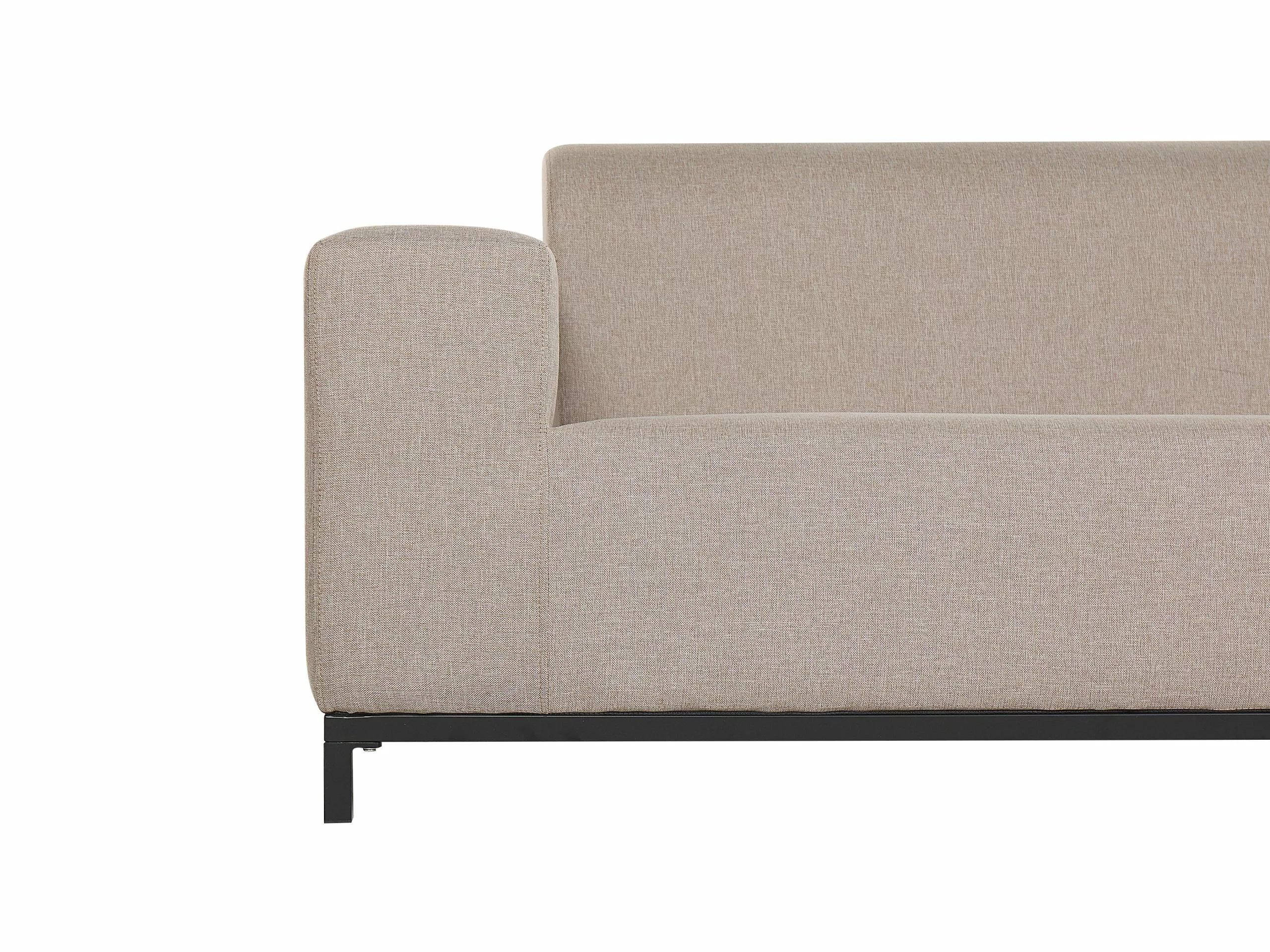 Beliani 3-istuttava Ulkosohva Kangas Beige/musta ROVIGO - Image 7