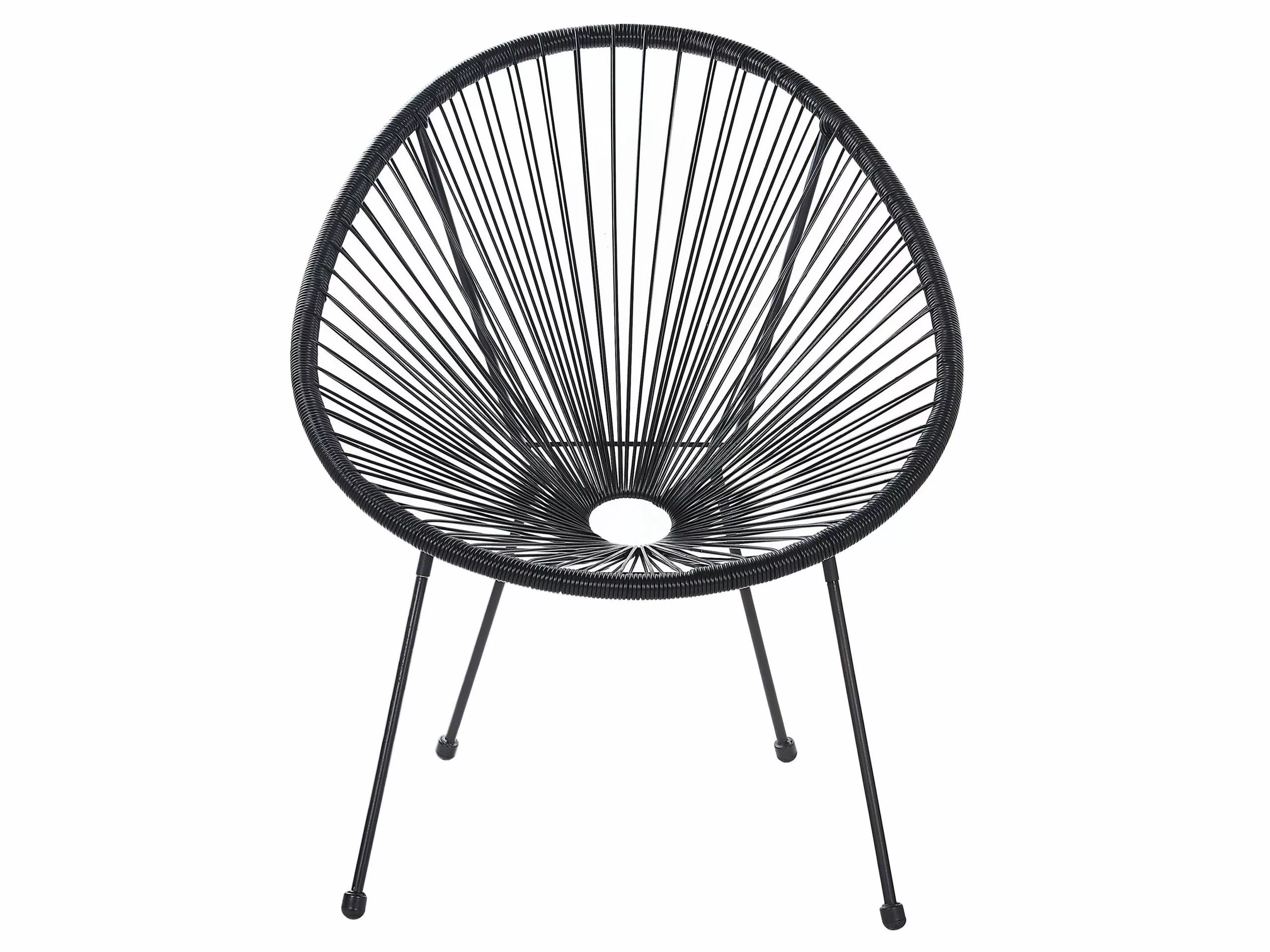 Beliani Kalustesetti Musta Pöytä Ja 2 Tuolia ACAPULCO II - Image 9