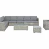 Beliani Harmaa 8-istuttava Ulkosohvaryhmä PE-rottingista XXL