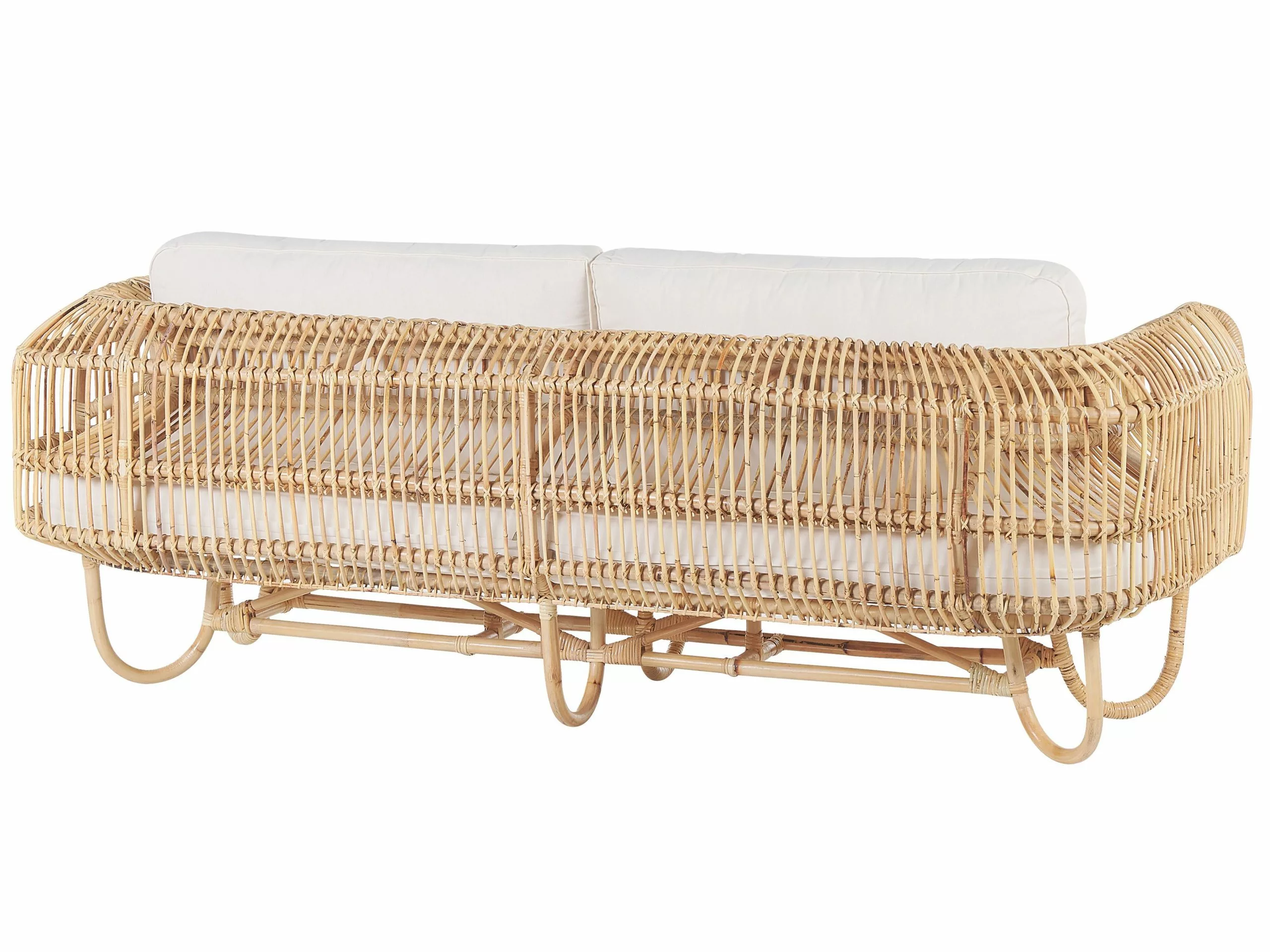 Beliani 2-istuttava Puutarhasohva Rottinki Luonnonväri DOLCEDO 5 Beliani 2-istuttava Puutarhasohva Rottinki Luonnonväri DOLCEDO - Image 5