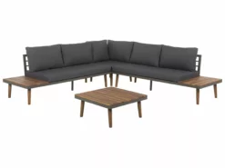 Beliani 5-istuttava Ulkosohvaryhmä Akasiapuu Harmaa CORATO