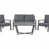 Beliani Puutarhasohvasetti 4-istuttava Tummanharmaa DELIA