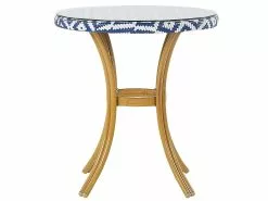 Beliani Puutarhapöytä ø 70 Cm Sinivalkoinen RIFREDDO -Ulkokalusteet shop undef src sa picid 798858 type whitesh image scaled