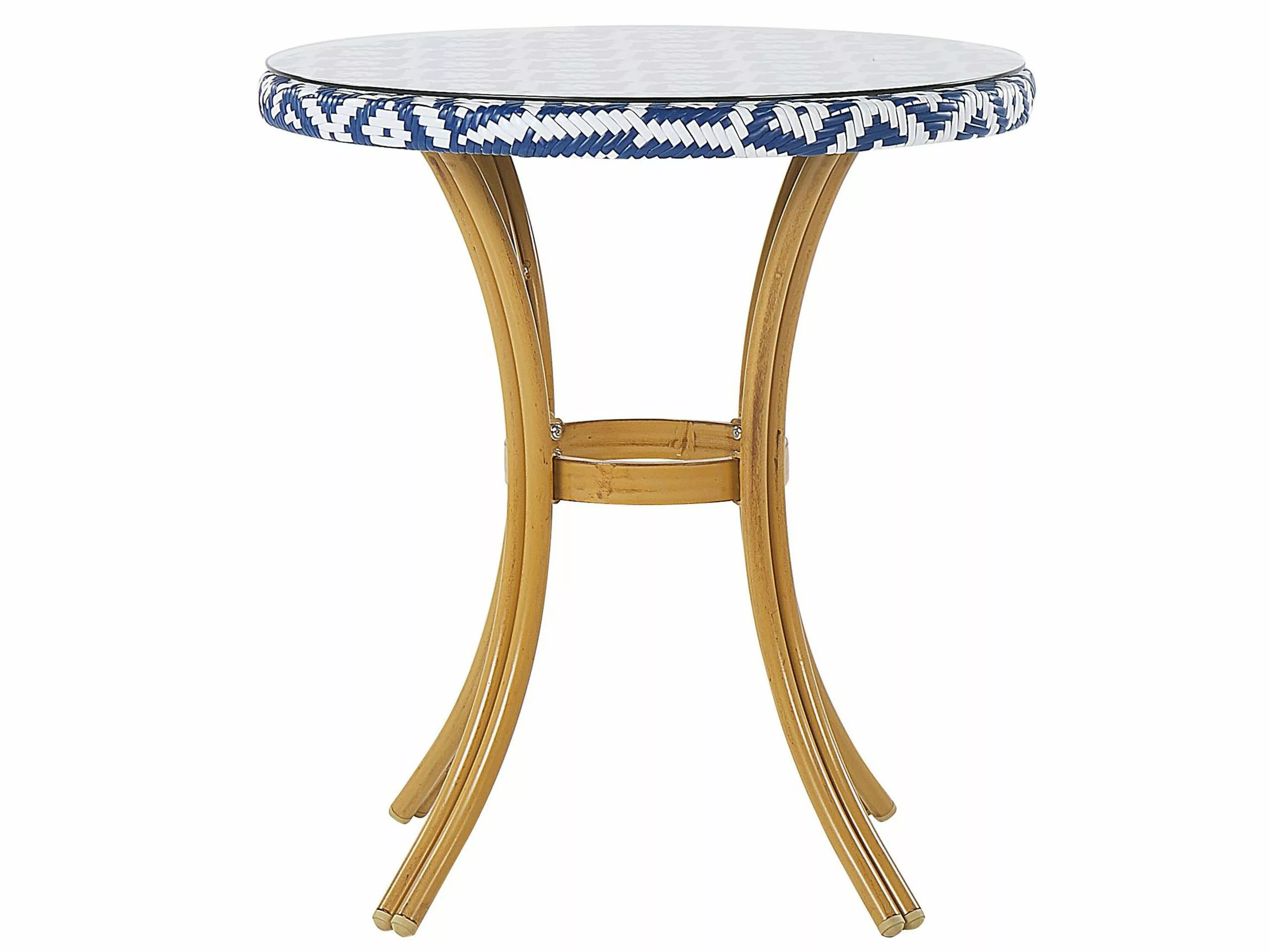 Beliani Puutarhapöytä ø 70 Cm Sinivalkoinen RIFREDDO - Image 4