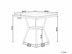 Beliani Puutarhapöytä Alumiini Tumma Puu/harmaa 80 Cm CASPRI -Ulkokalusteet shop undef src sa picid 799079 type whitesh image scaled