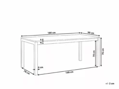 Beliani Puutarhapöytä Lasitasolla Musta 180 X 90 Cm GROSSETO -Ulkokalusteet shop undef src sa picid 799385 type whitesh image scaled