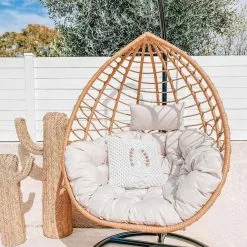 Beliani Riipputuoli Jalustalla Polyrottinki Luonnonväri ARSITA -Ulkokalusteet shop undef src sa picid 800303 type whitesh image