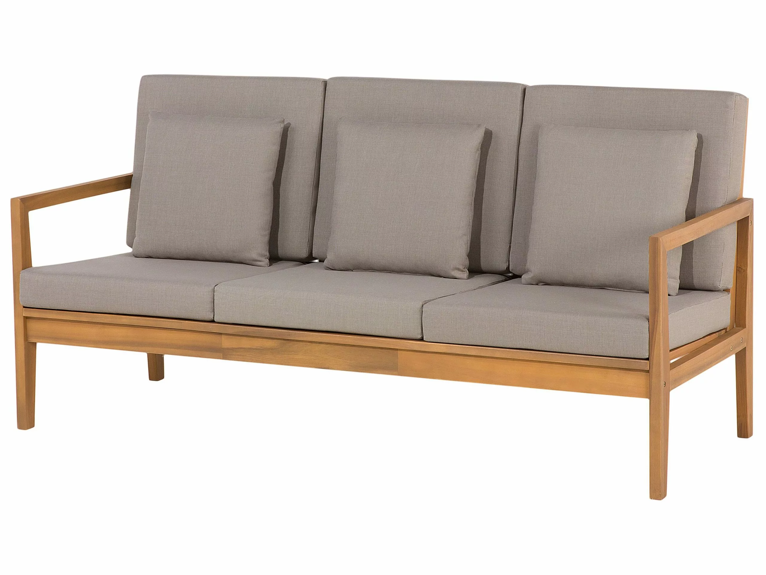 Beliani 7-istuttava Ulkosohvaryhmä Sertifioitu Akasiapuu Harmaa PATAJA - Image 5