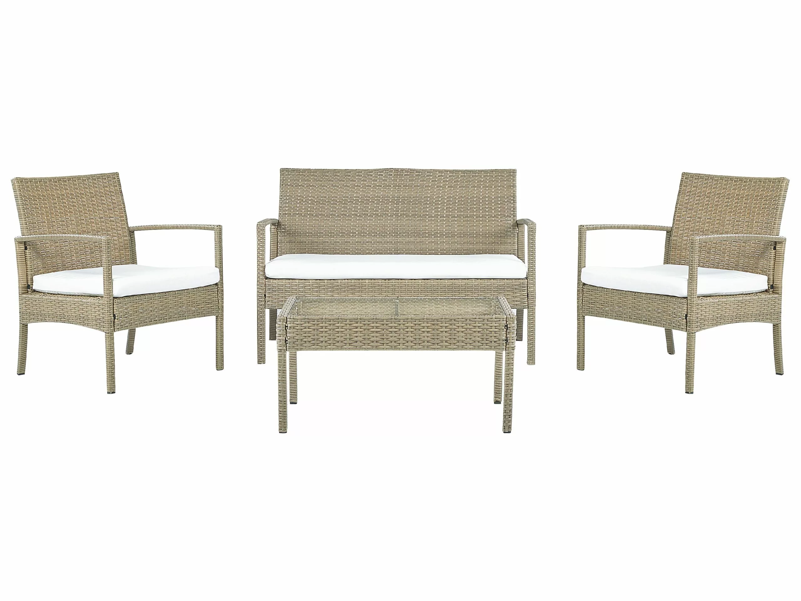 Beliani 4-istuttava Ulkosohvaryhmä Rottinki Vaaleanruskea MARSALA 1 Beliani 4-istuttava Ulkosohvaryhmä Rottinki Vaaleanruskea MARSALA