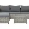 Beliani 5-istuttava Ulkosohvaryhmä Polyrottinki Vasenk. Harmaa SABBIA