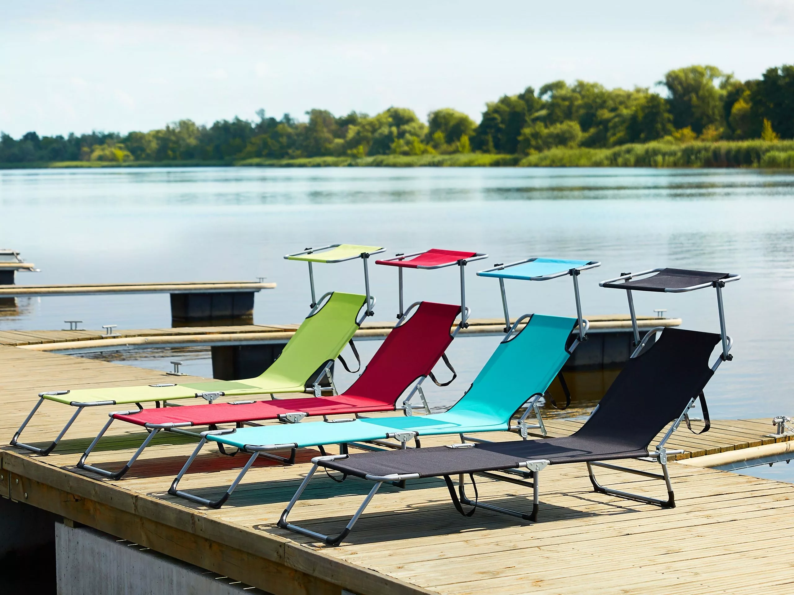 Beliani Musta Teräksinen Aurinkotuoli Katoksella FOLIGNO 2 Beliani Musta Teräksinen Aurinkotuoli Katoksella FOLIGNO - Image 2