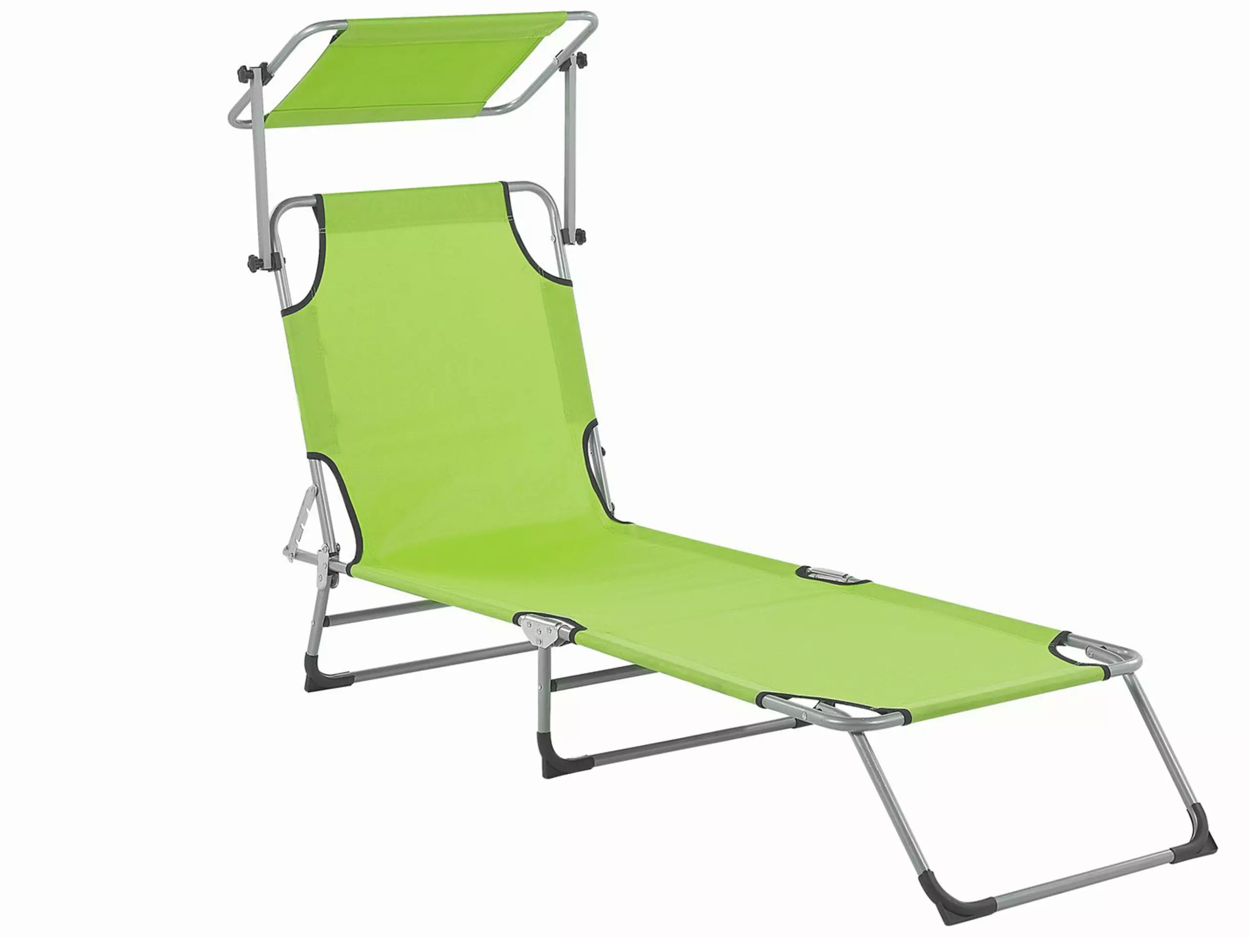 Beliani Limenvihreä Teräksinen Aurinkotuoli Katoksella FOLIGNO 3 Beliani Limenvihreä Teräksinen Aurinkotuoli Katoksella FOLIGNO - Image 3