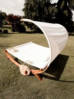 Beliani Aurinkovuode Luonnonvalkoinen Katoksella TERAMO 15 Beliani Aurinkovuode Luonnonvalkoinen Katoksella TERAMO -Ulkokalusteet shop undef src sa picid 810227 type whitesh image scaled