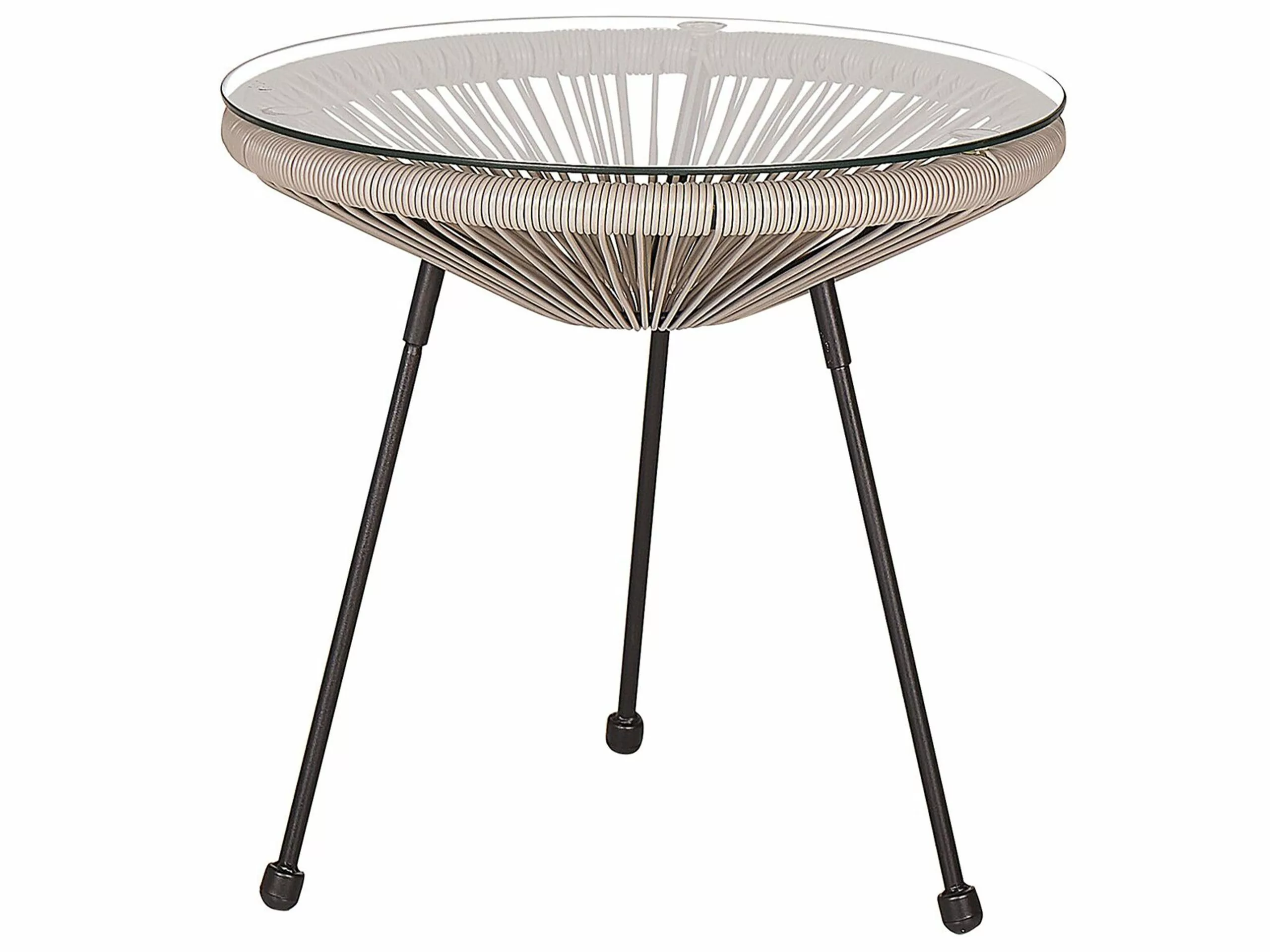 Beliani 2-istuttava Bistrosetti Polyrottinki Vaaleanharmaa ACAPULCO II - Image 5