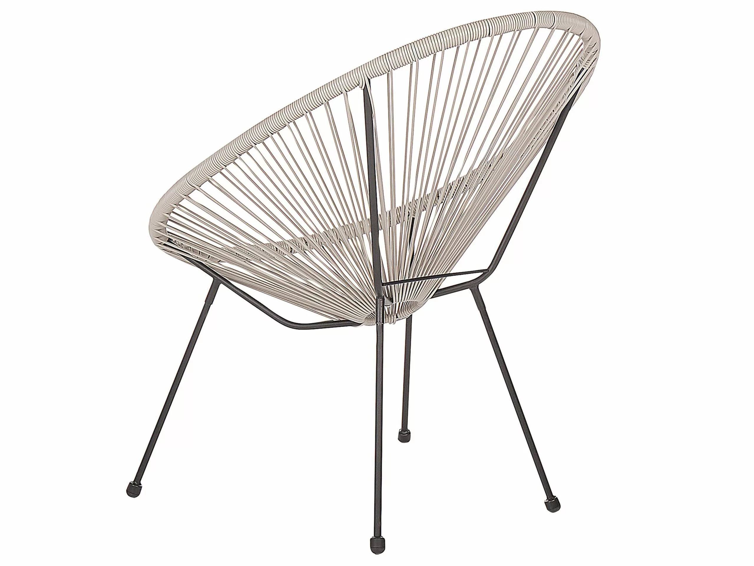 Beliani Narutuoli Polyrottinki Vaaleanharmaa 2 Kpl ACAPULCO II - Image 7