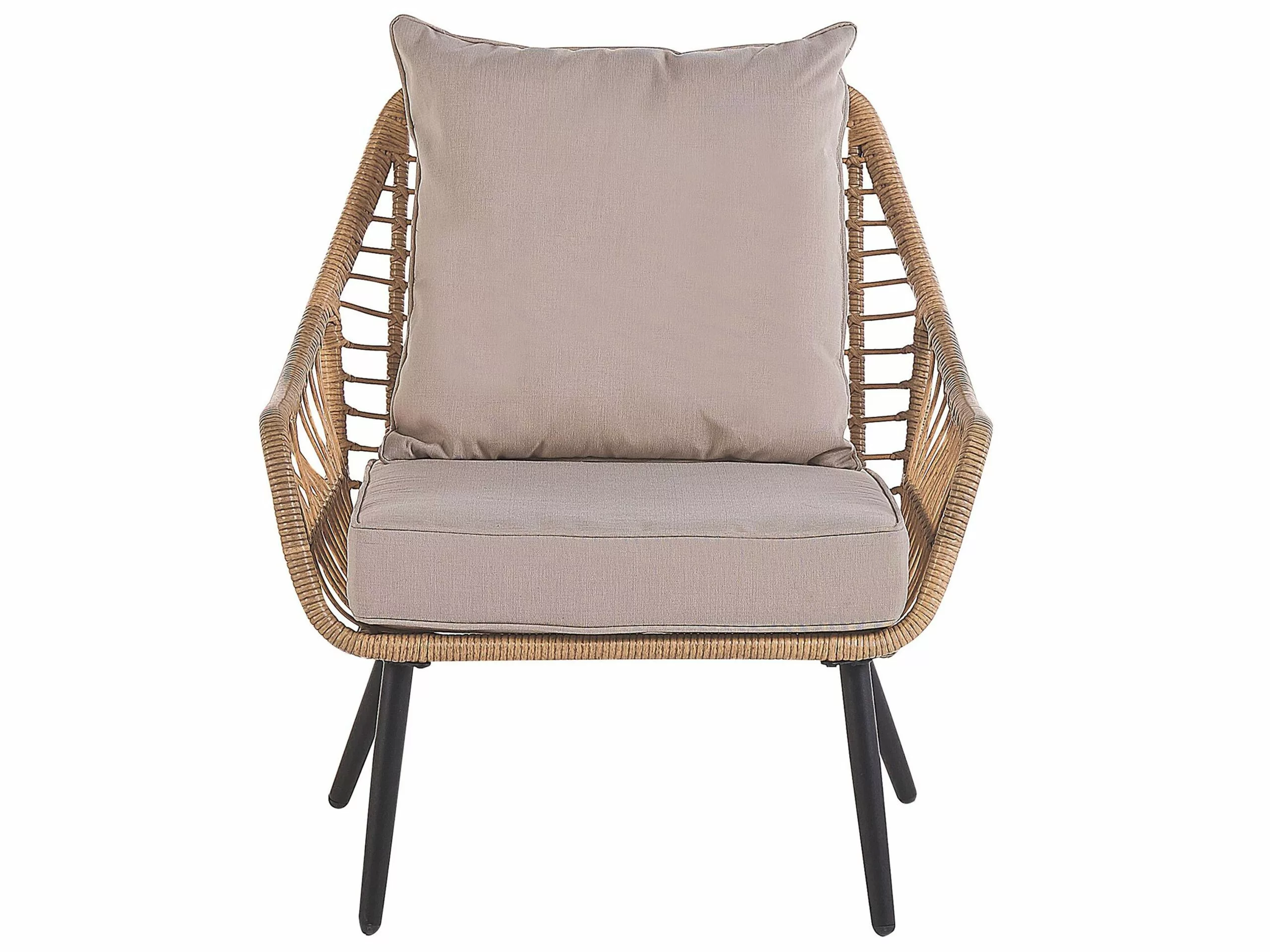 Beliani 2-istuttava Bistrosetti Polyrottinki Luonnonväri/beige LAURETO - Image 6