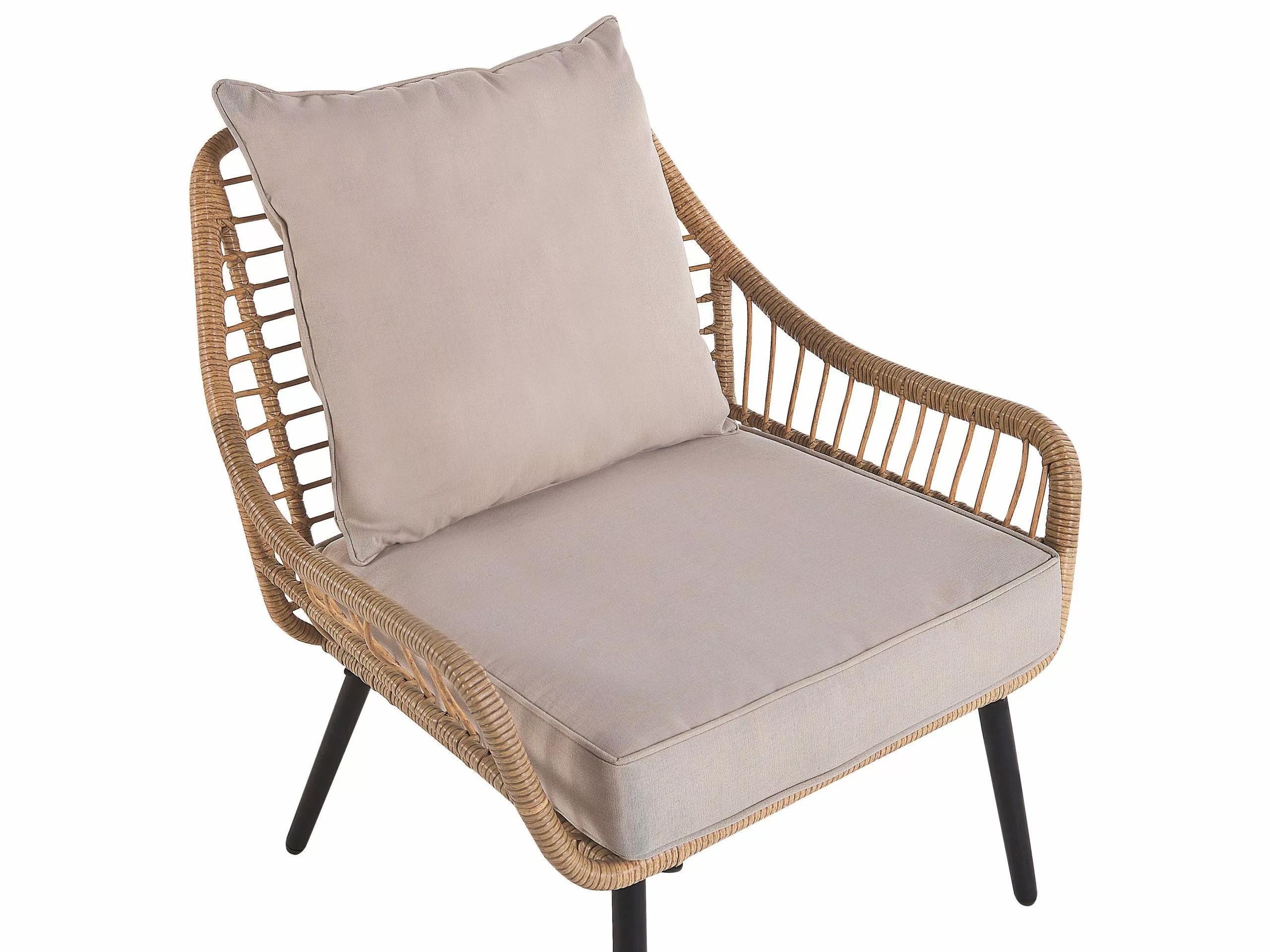 Beliani 2-istuttava Bistrosetti Polyrottinki Luonnonväri/beige LAURETO - Image 9