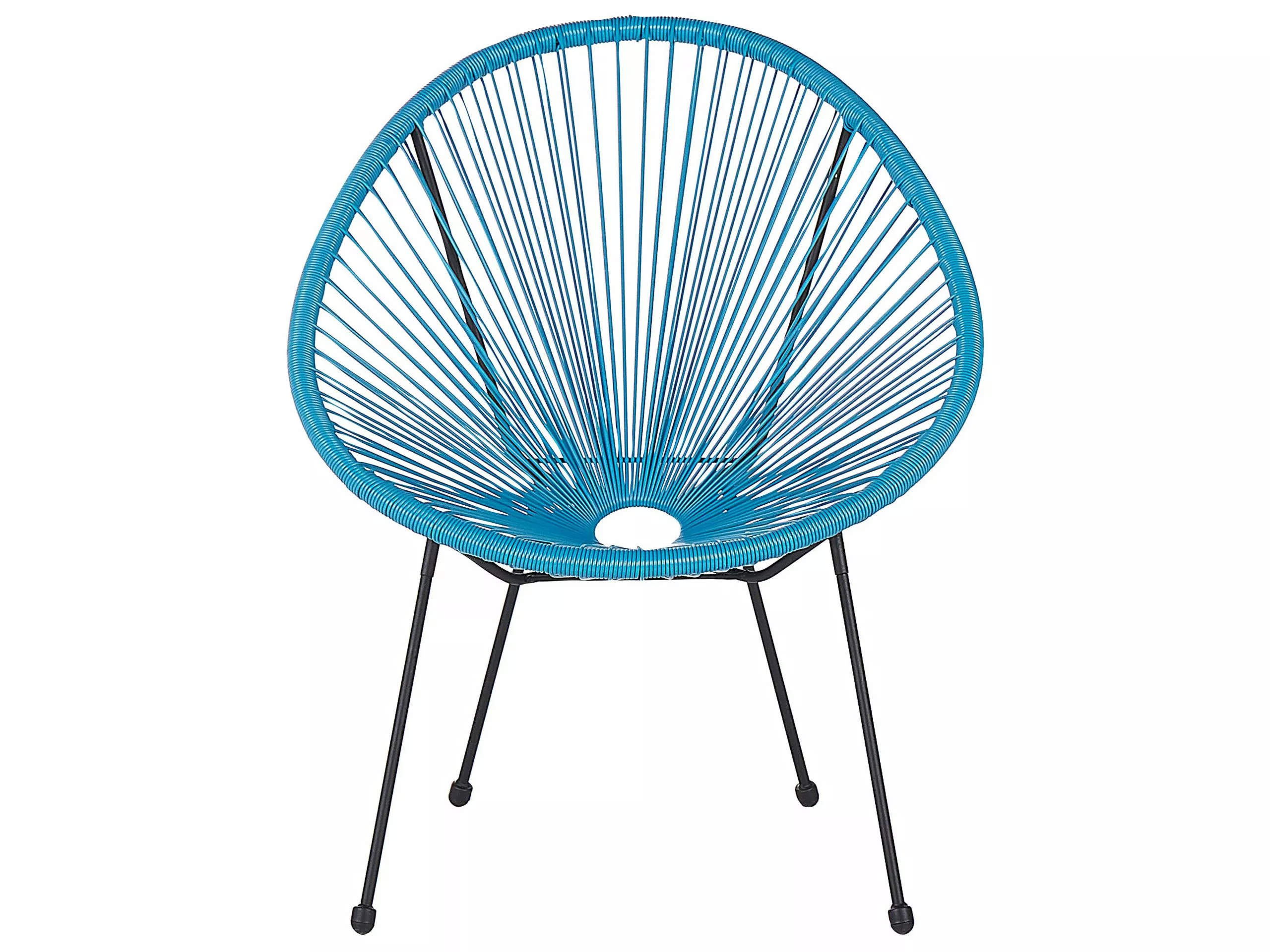 Beliani Parvekekalustesetti Rottinkinen Sininen ACAPULCO II - Image 5