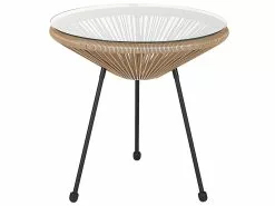 Beliani Parvekekalustesetti Rottinkinen Vaaleanruskea ACAPULCO II -Ulkokalusteet shop undef src sa picid 813830 type whitesh image scaled