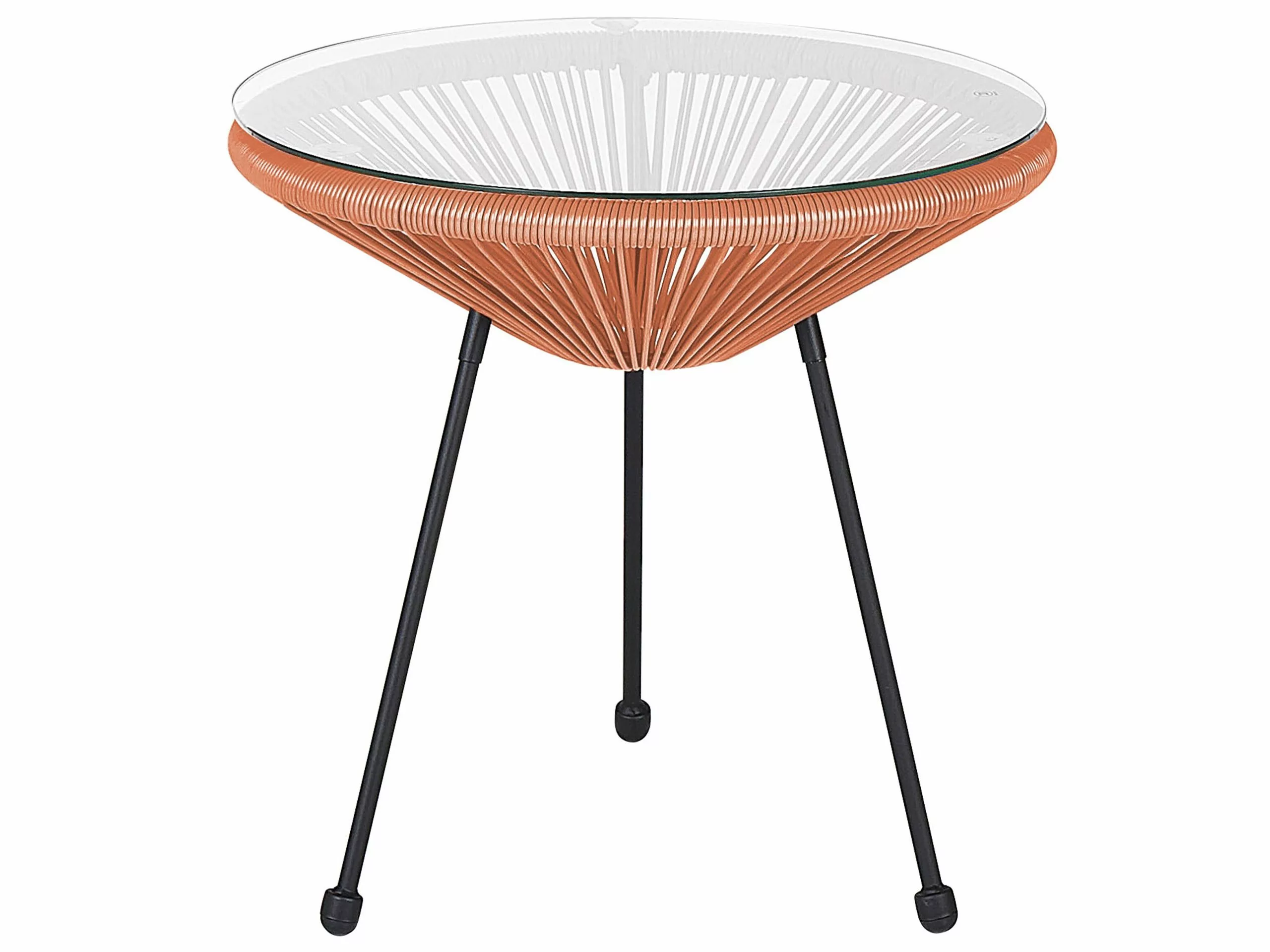 Beliani Parvekekalustesetti Rottinkinen Oranssi ACAPULCO II - Image 9