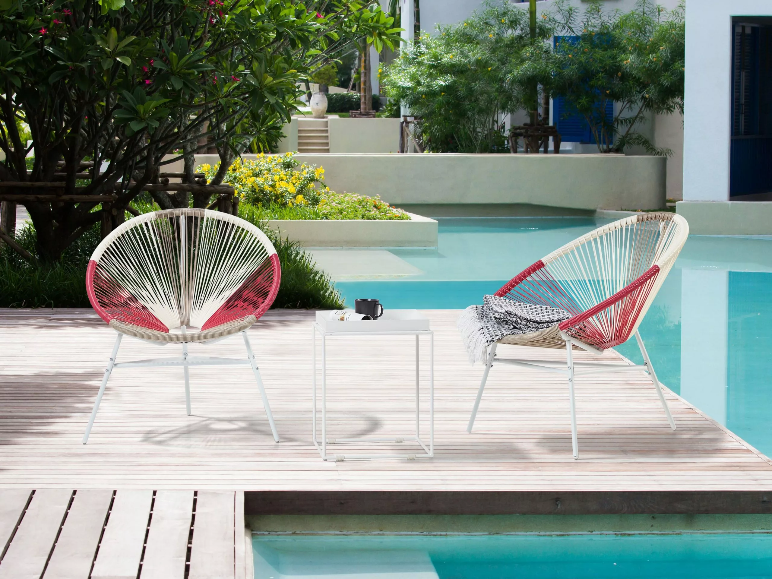 Beliani Narutuoli Polyrottinki Monivärinen Fuksia 2 Kpl ACAPULCO 4 Beliani Narutuoli Polyrottinki Monivärinen Fuksia 2 Kpl ACAPULCO - Image 4