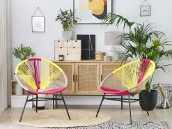 Beliani Narutuoli Polyrottinki Monivärinen Keltainen 2 Kpl ACAPULCO -Ulkokalusteet shop undef src sa picid 814216 type whitesh image scaled