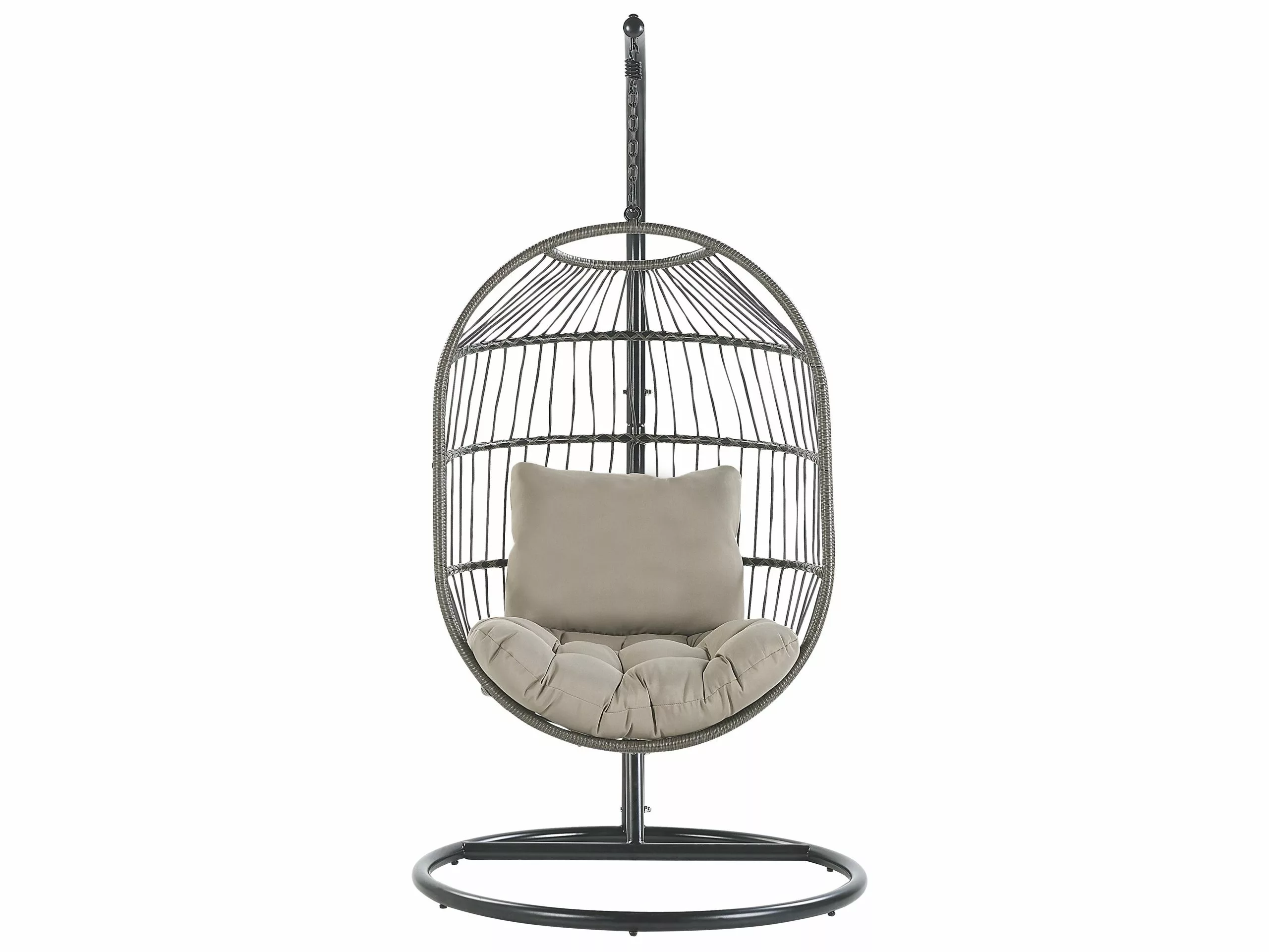 Beliani Riipputuoli Jalustalla Rottinkinen Musta ALBA - Image 6