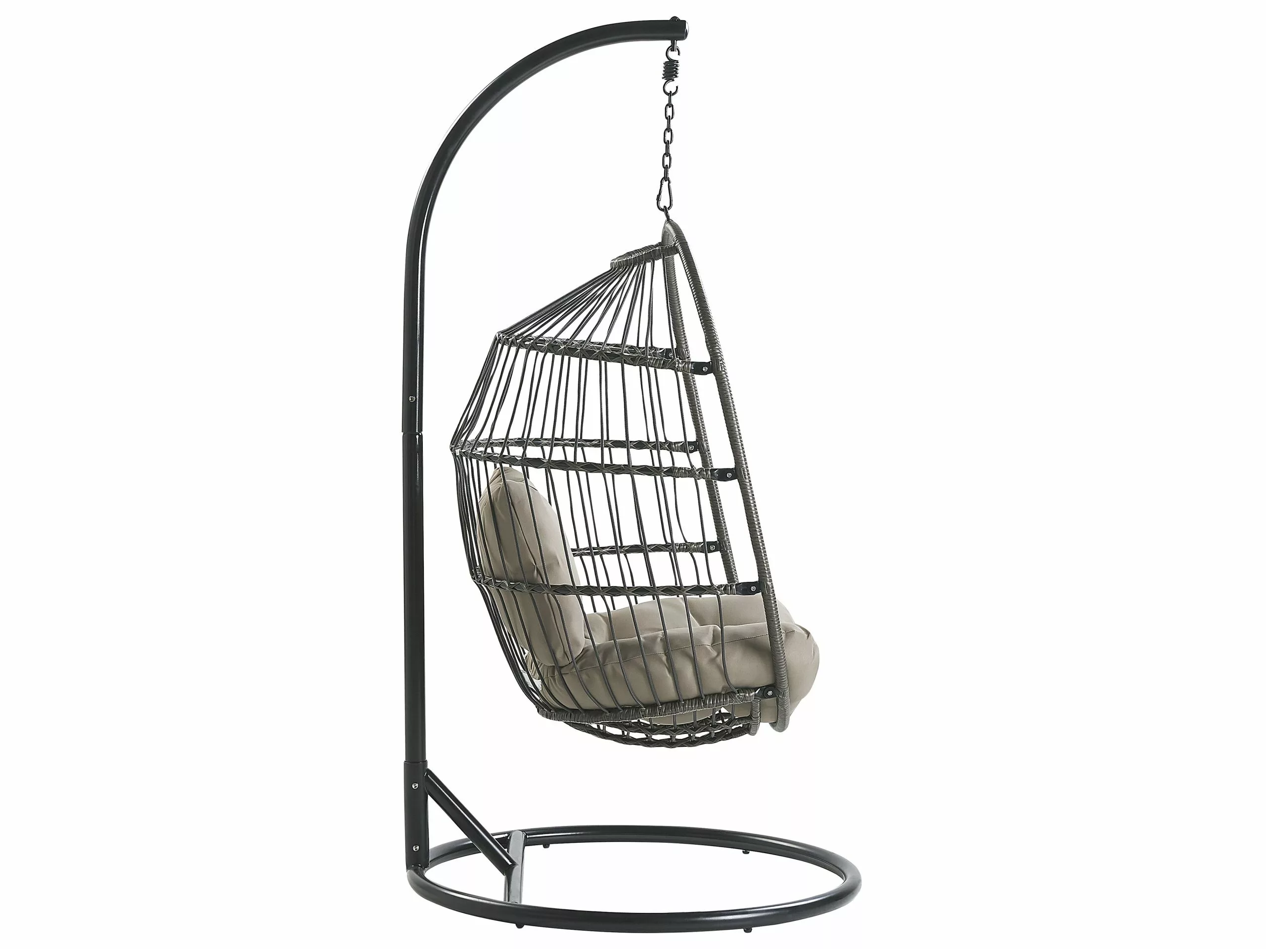 Beliani Riipputuoli Jalustalla Rottinkinen Musta ALBA - Image 7