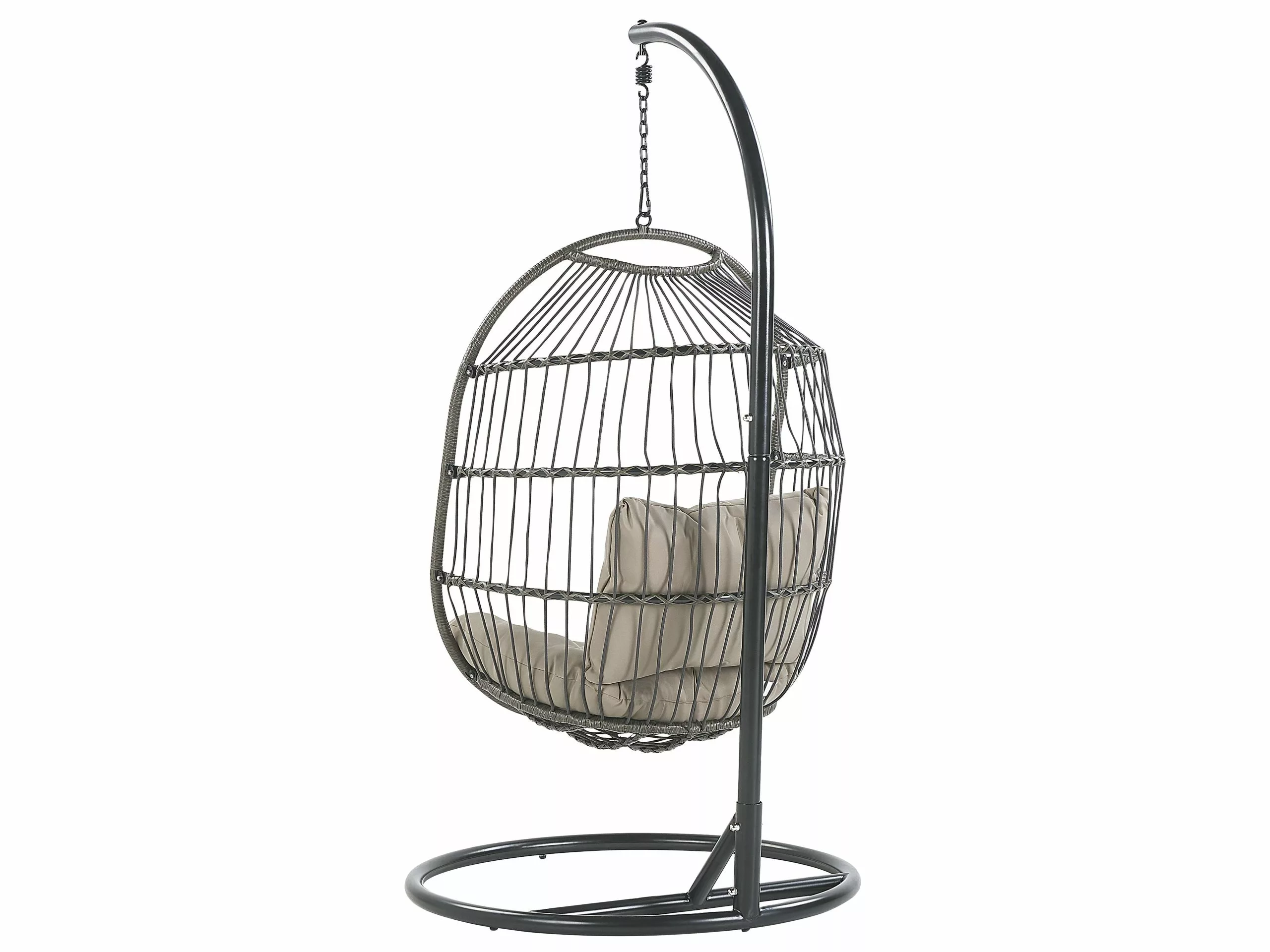 Beliani Riipputuoli Jalustalla Rottinkinen Musta ALBA - Image 8