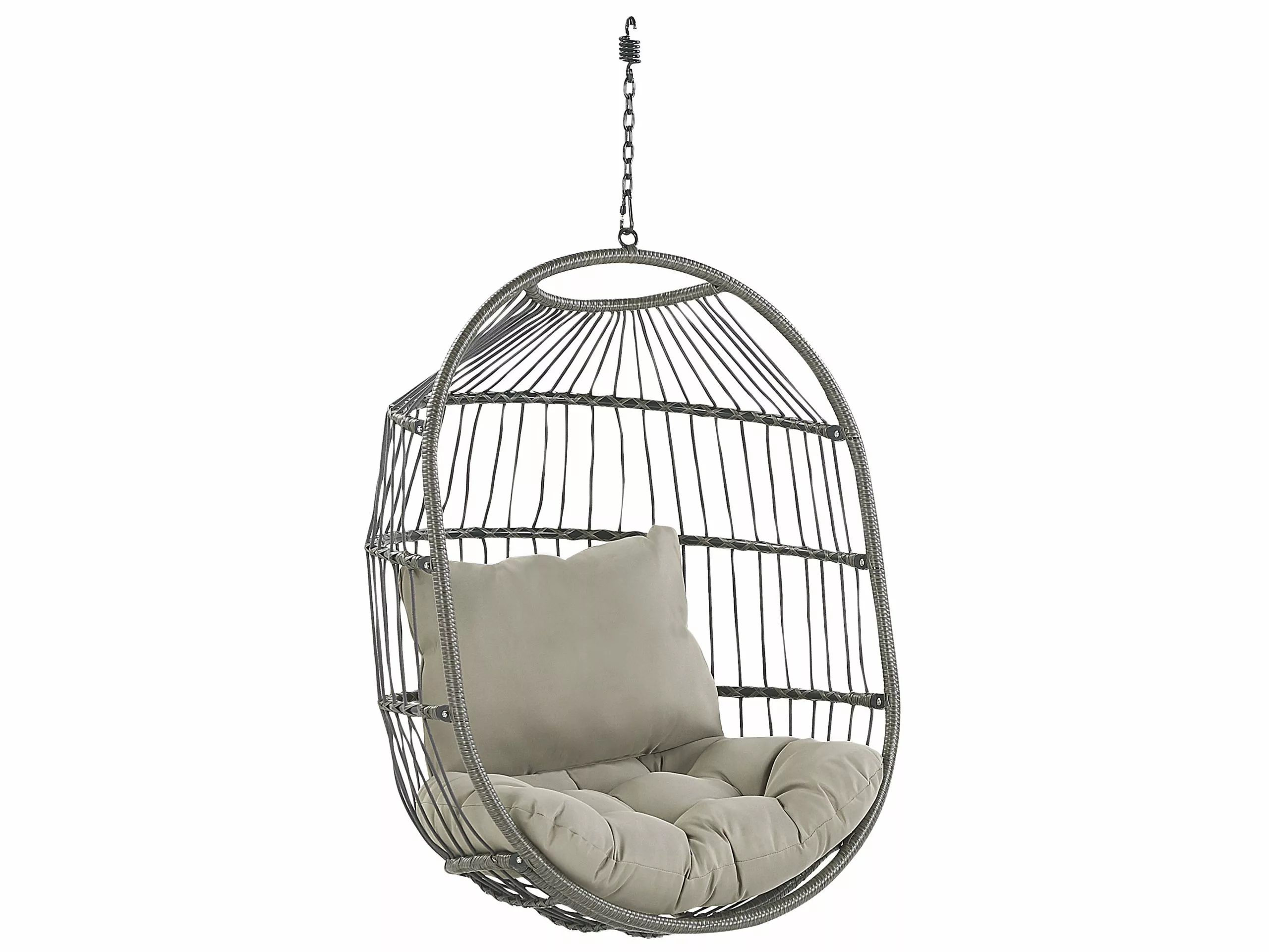 Beliani Riipputuoli Jalustalla Rottinkinen Musta ALBA - Image 9