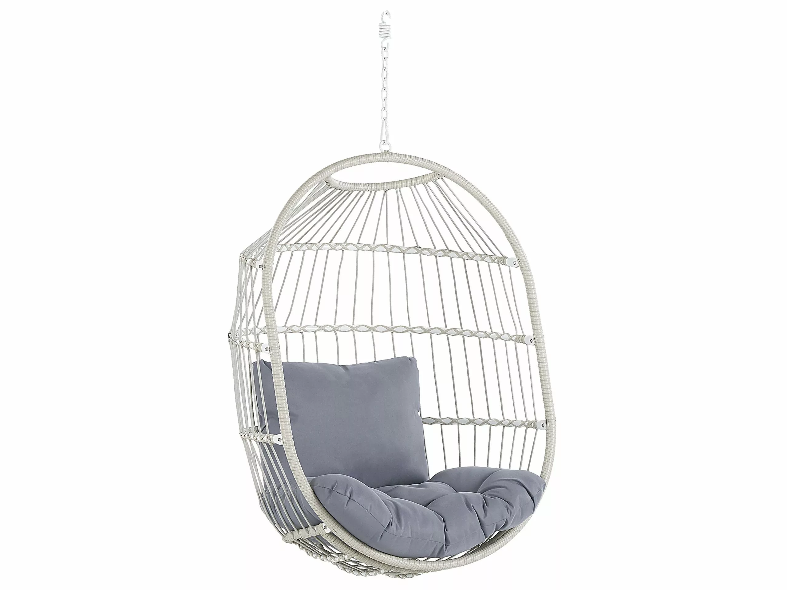 Beliani Riipputuoli Jalustalla Rottinkinen Valkoinen ALBA - Image 7