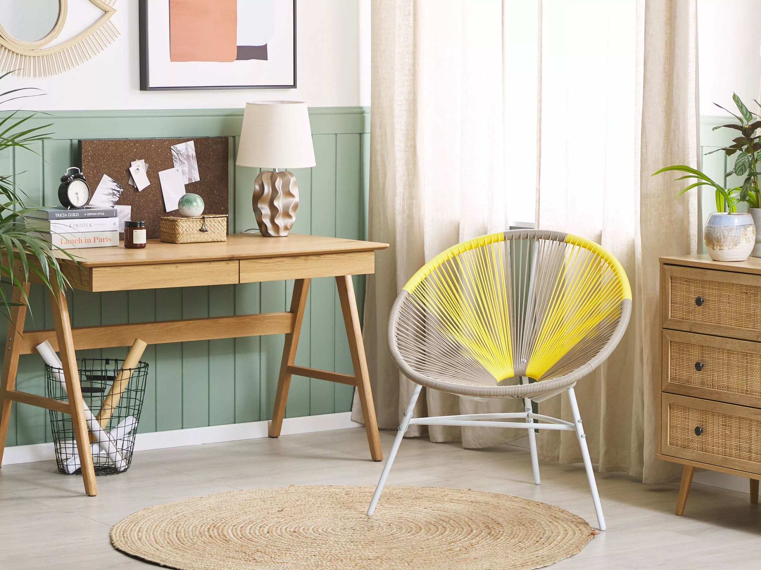 Beliani Narutuoli Polyrottinki Ruskeanharmaa/keltainen ACAPULCO - Image 3