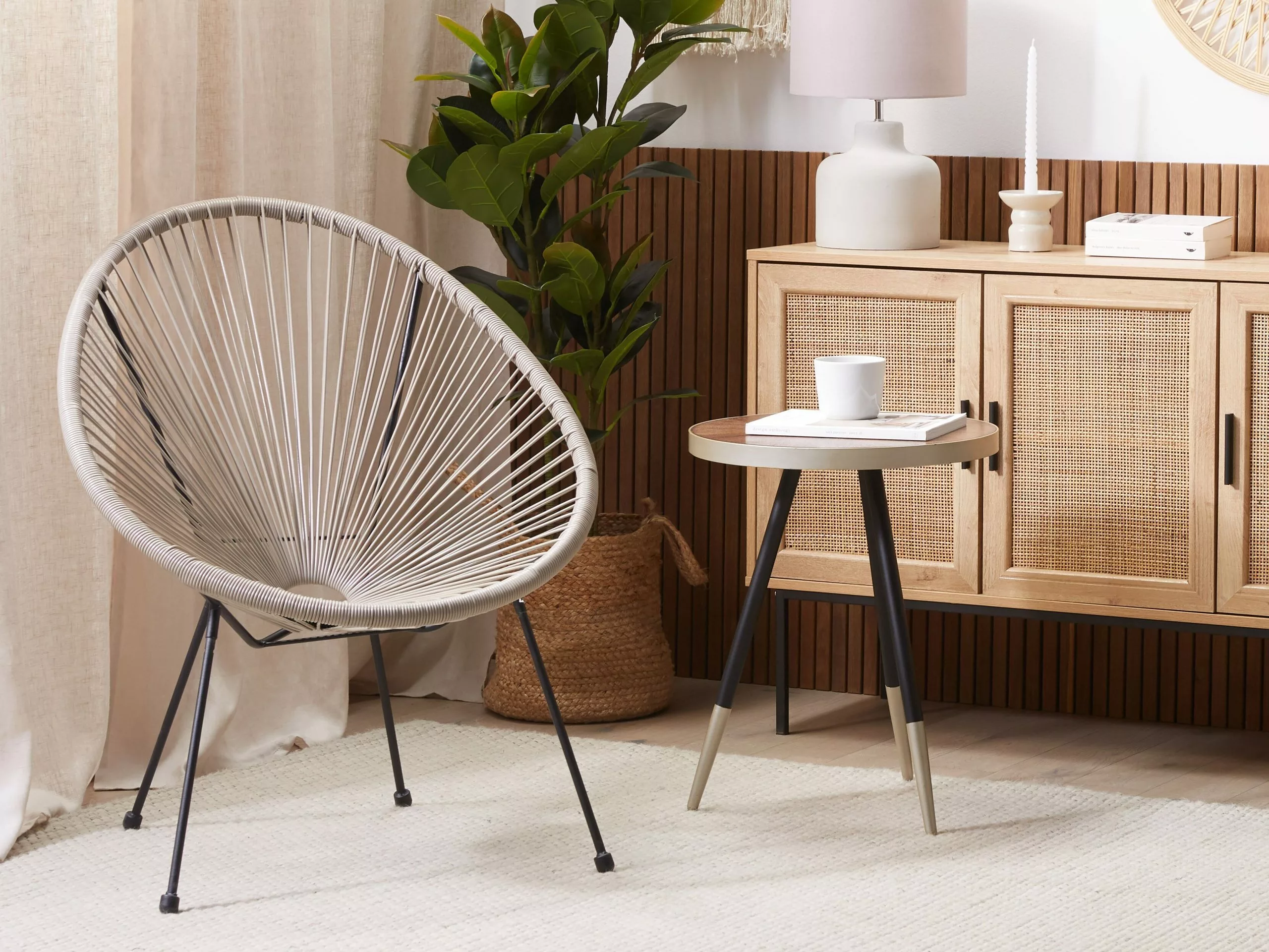 Beliani Narutuoli Polyrottinki Vaaleanharmaa ACAPULCO II - Image 3