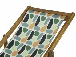 Beliani Vaalea Akaasiapuinen Aurinkotuoli Monivärisellä Täpläkuviokankaalla 2 Kpl ANZIO -Ulkokalusteet shop undef src sa picid 819500 type whitesh image scaled