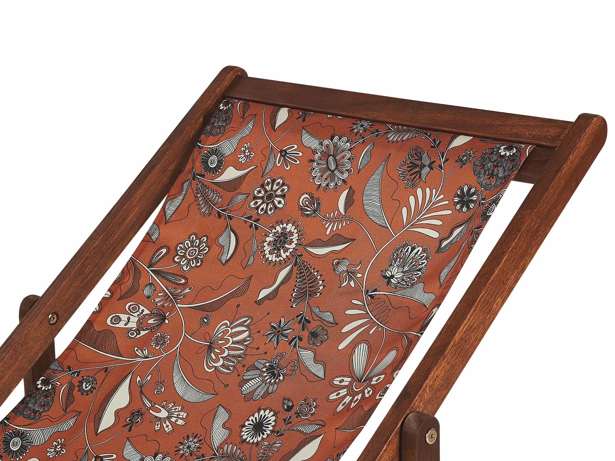 Beliani Tumma Akaasiapuinen Aurinkotuoli Pelikaanikuvioisella Kankaalla 2 Kpl ANZIO - Image 4