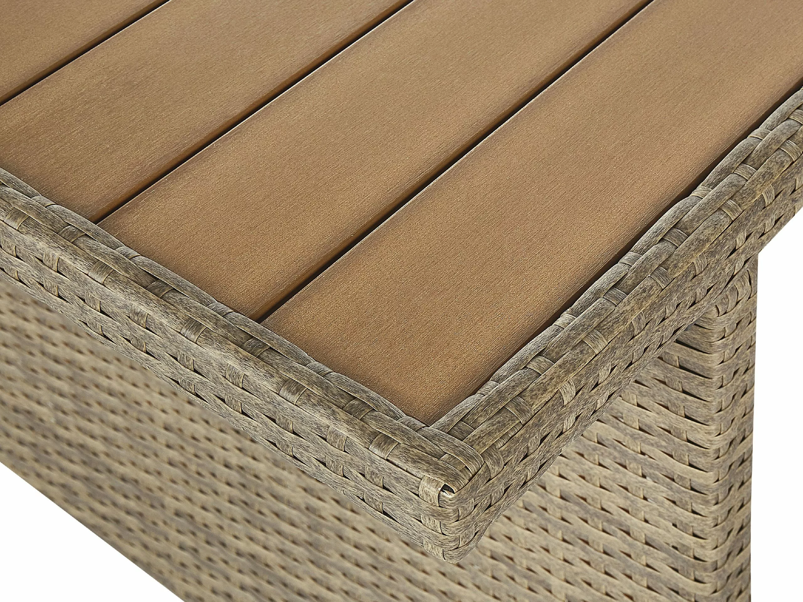 Beliani 5-istuttava Ulkosohvaryhmä Polyrottinki Ruskea FONTI - Image 9