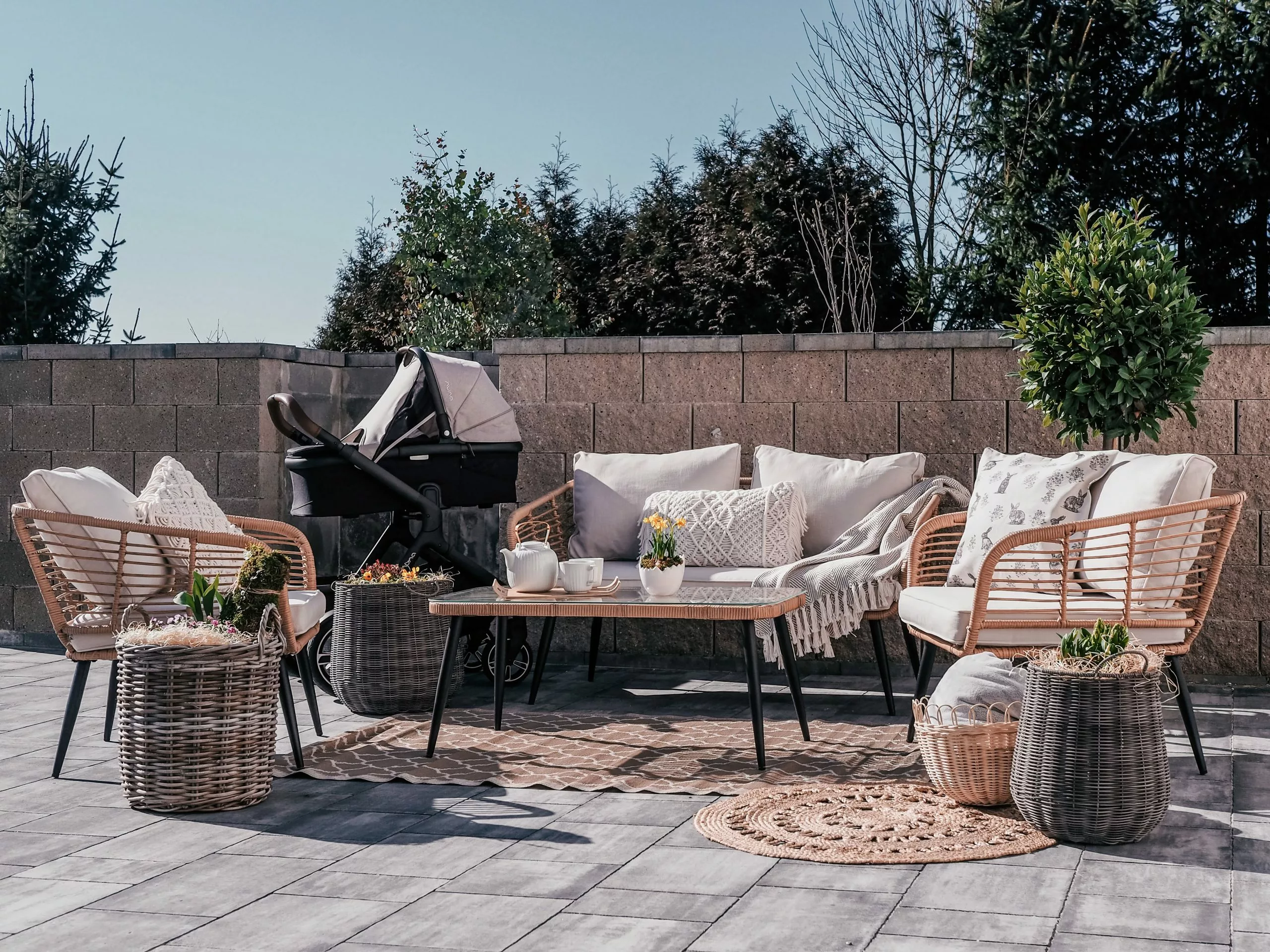 Beliani 4-istuttava Ulkosohvaryhmä Polyrottinki Luonnonväri CORINTH II 3 Beliani 4-istuttava Ulkosohvaryhmä Polyrottinki Luonnonväri CORINTH II - Image 3