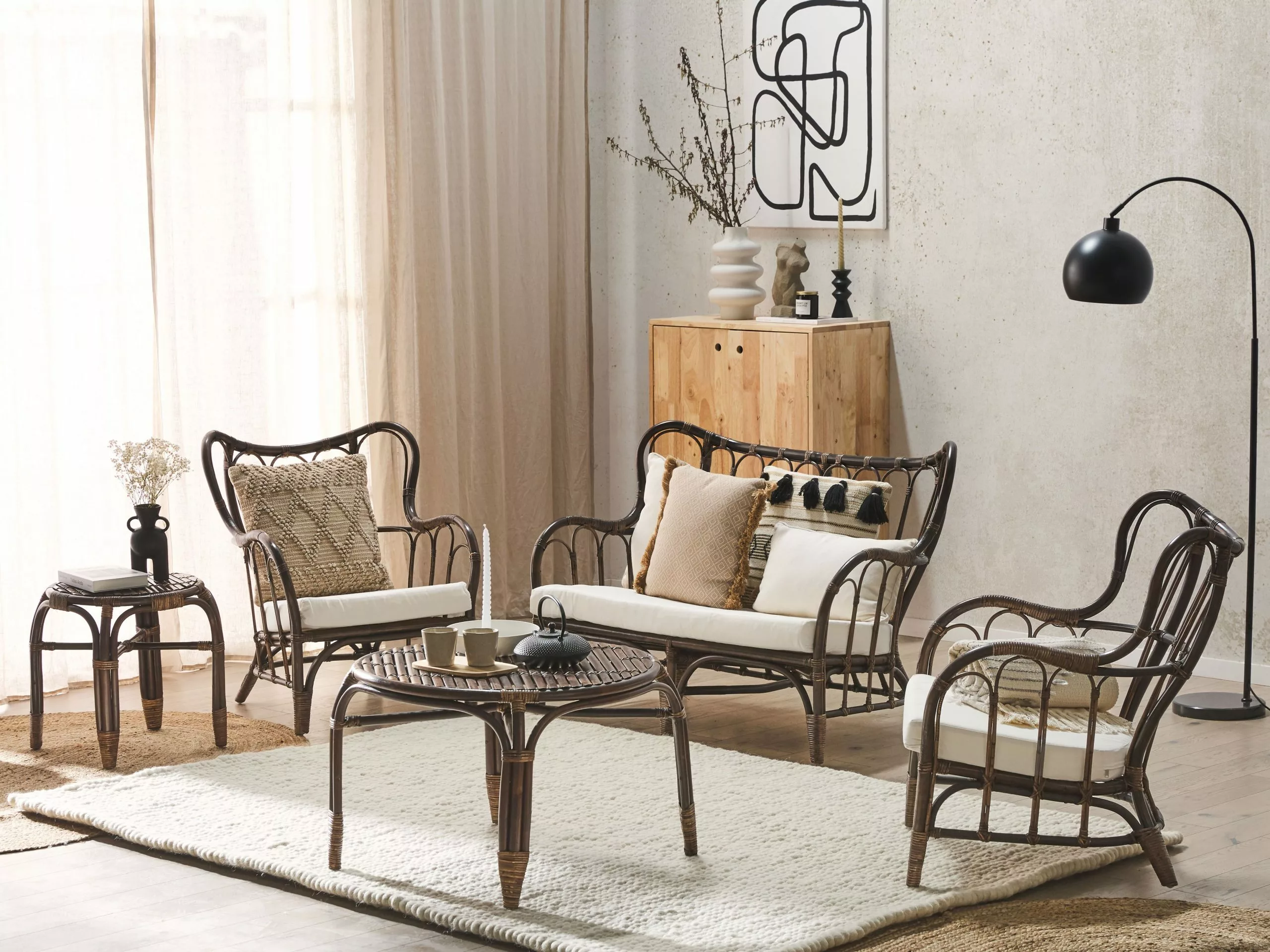 Beliani 4-istuttava Ulkosohvaryhmä Rottinki Tummanruskea BRINDISI 4 Beliani 4-istuttava Ulkosohvaryhmä Rottinki Tummanruskea BRINDISI - Image 4