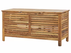 Beliani Vaalea Akaasiapuinen Ulkosäilytyslaatikko 130 X 64 Cm RIVIERA