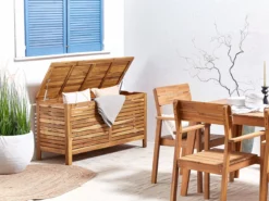 Beliani Vaalea Akaasiapuinen Ulkosäilytyslaatikko 130 X 64 Cm RIVIERA -Ulkokalusteet shop undef src sa picid 822996 type whitesh image scaled