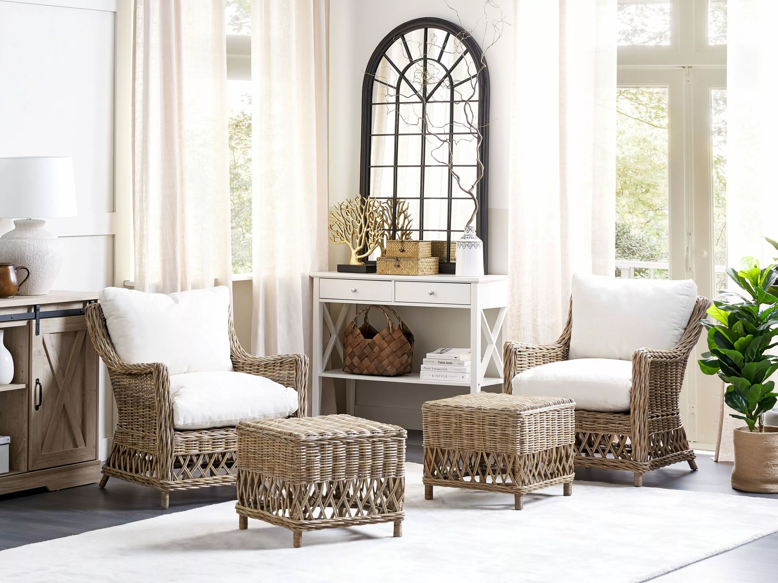 Beliani Puutarhatuoli Rahilla Rottinki Luonnonväri 2 Kpl RIBOLLA 3 Beliani Puutarhatuoli Rahilla Rottinki Luonnonväri 2 Kpl RIBOLLA - Image 3