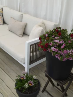 Beliani 4-istuttava Ulkosohvaryhmä Alumiini Vasenk. Valkoinen/ruskea BORELLO -Ulkokalusteet shop undef src sa picid 824861 type whitesh image 1 scaled