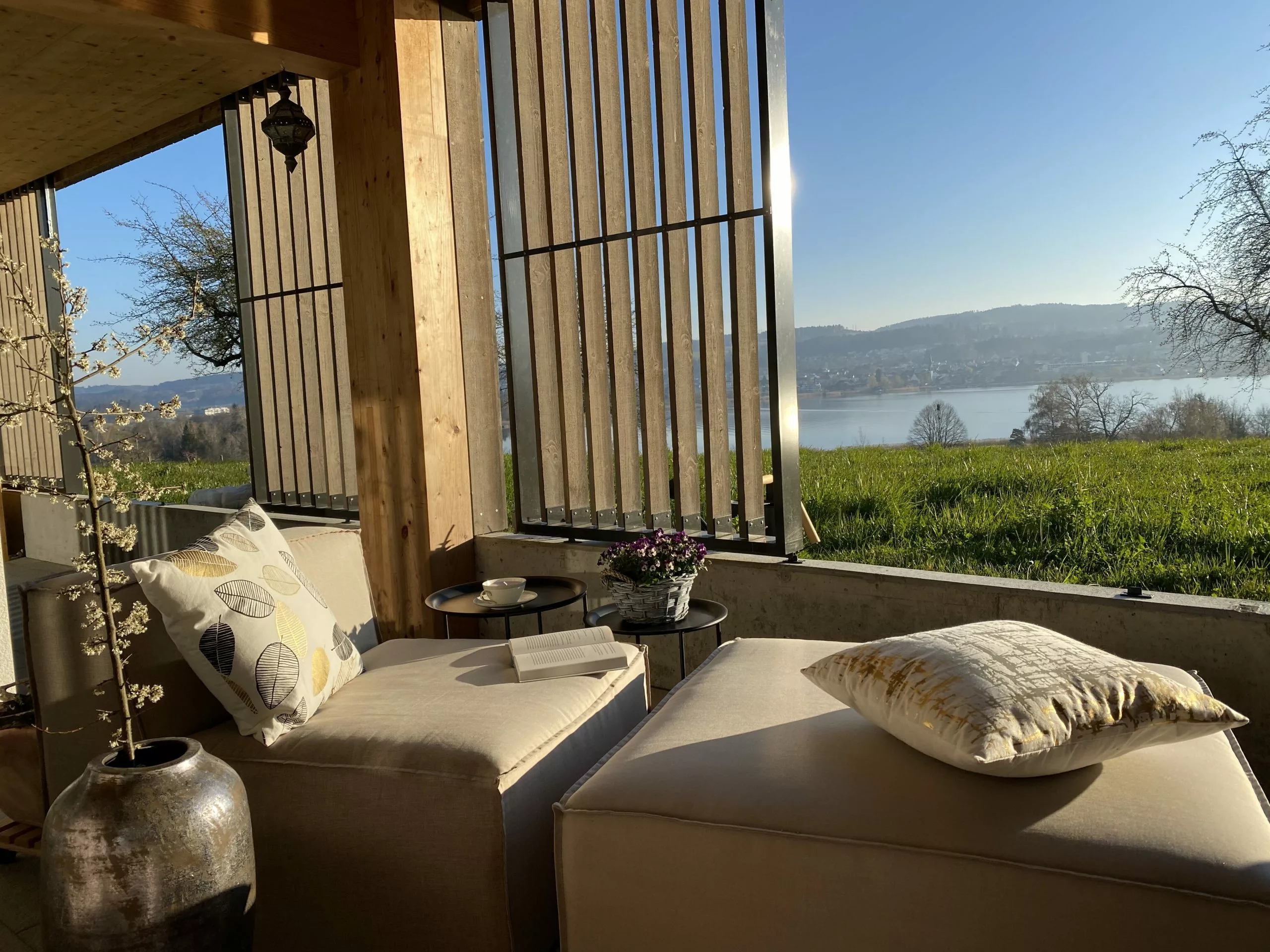 Beliani 7-istuttava Ulkosohva Kangas Oikeak. Beige AREZZO 4 Beliani 7-istuttava Ulkosohva Kangas Oikeak. Beige AREZZO - Image 4