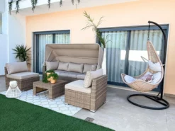 Beliani Riipputuoli Jalustalla Polyrottinki Luonnonväri ATRI II -Ulkokalusteet shop undef src sa picid 827644 type whitesh image scaled