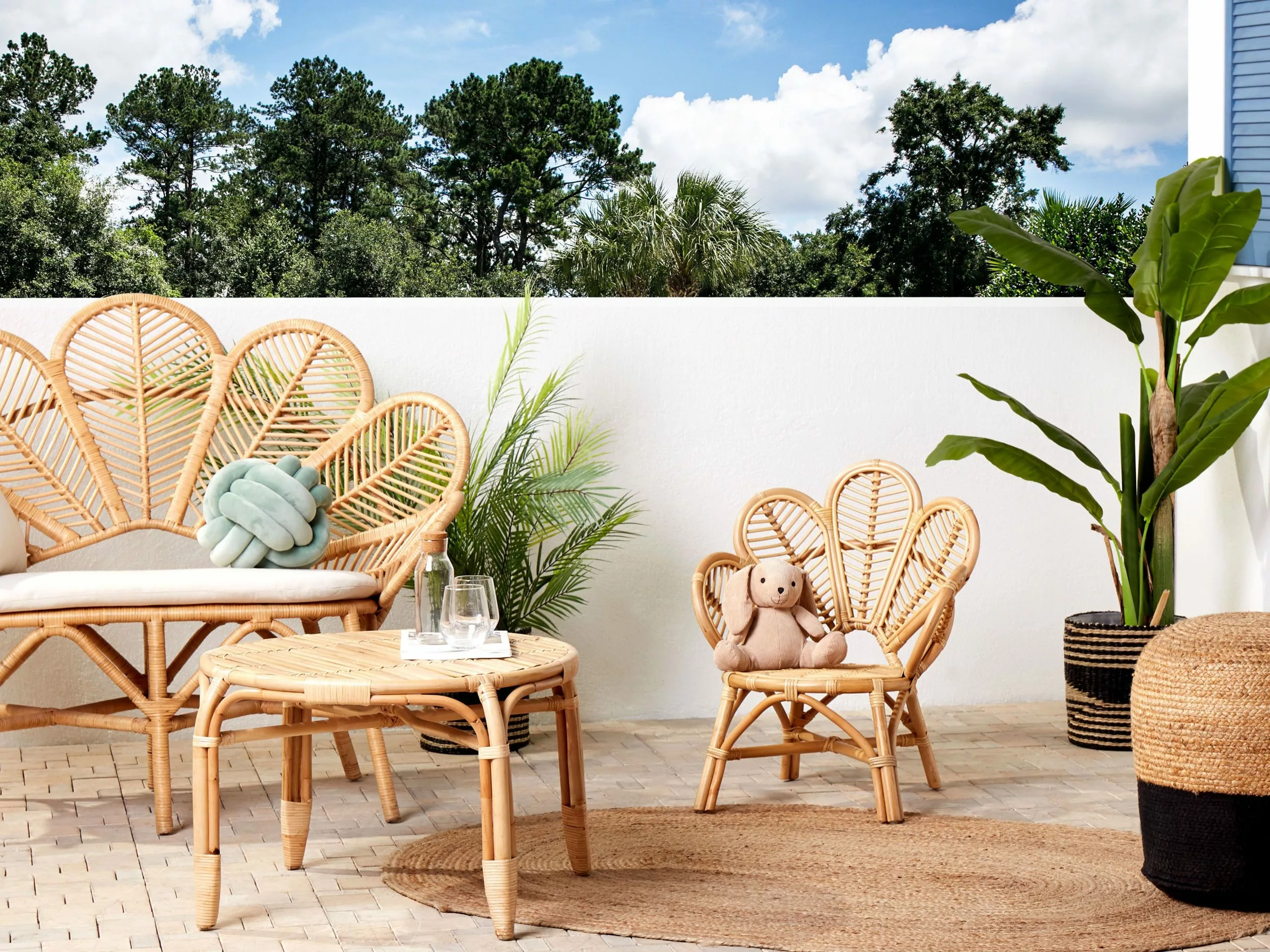 Beliani Lasten Riikinkukkotuoli Rottinki Luonnonväri FLORENTINE II - Image 2