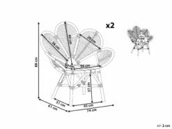 Beliani Riikinkukkotuoli Rottinki Luonnonväri 2 Kpl FLORENTINE II -Ulkokalusteet shop undef src sa picid 827735 type whitesh image scaled