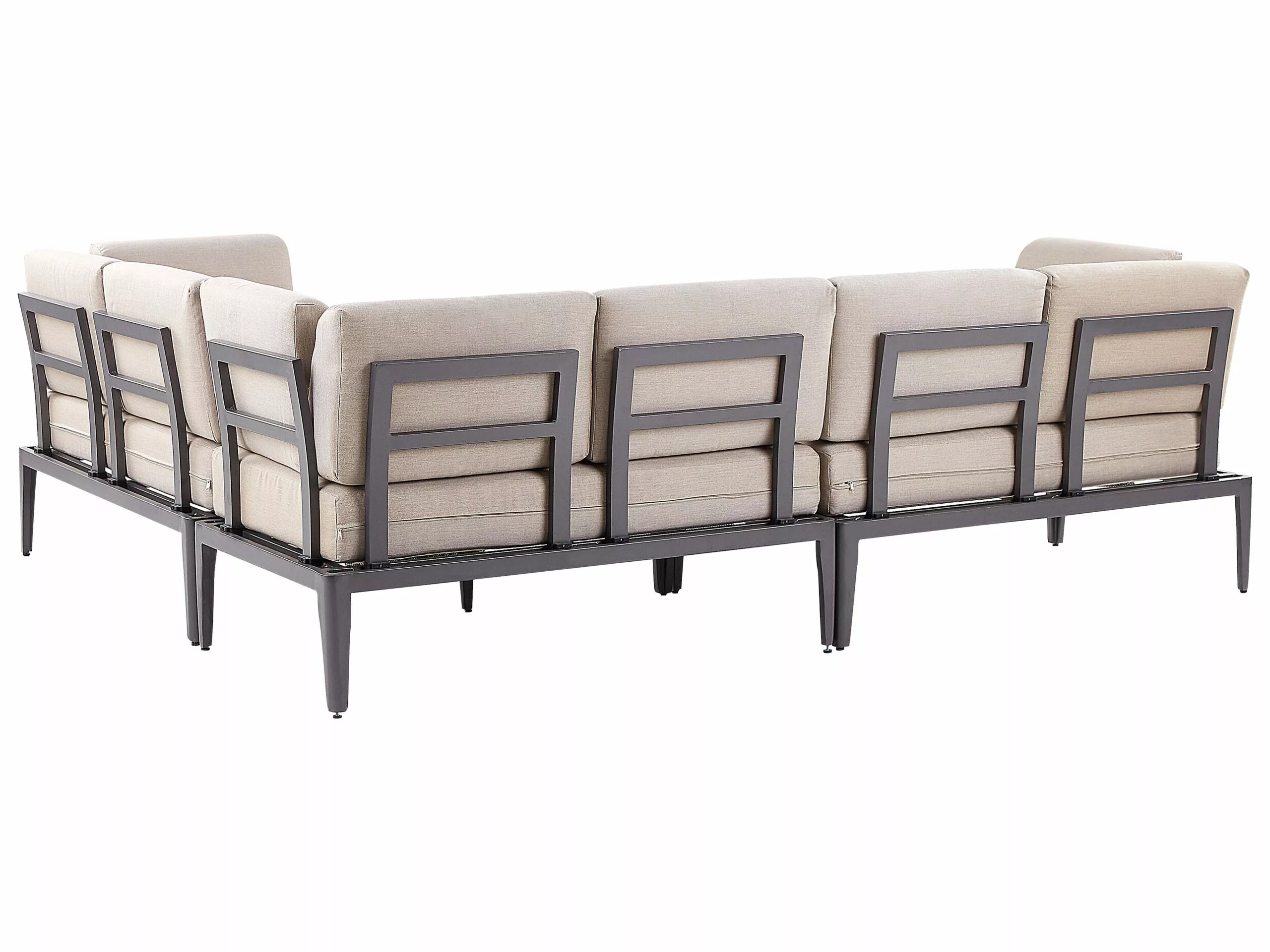 Beliani 6-istuttava Ulkosohvaryhmä Alumiini Beige RIMA III 7 Beliani 6-istuttava Ulkosohvaryhmä Alumiini Beige RIMA III - Image 7