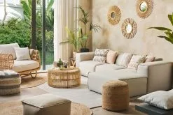 Beliani Nojatuoli Ulkokäyttöön Rottinkinen Puunvärinen DOLCEDO -Ulkokalusteet shop undef src sa picid 833119 type whitesh image scaled