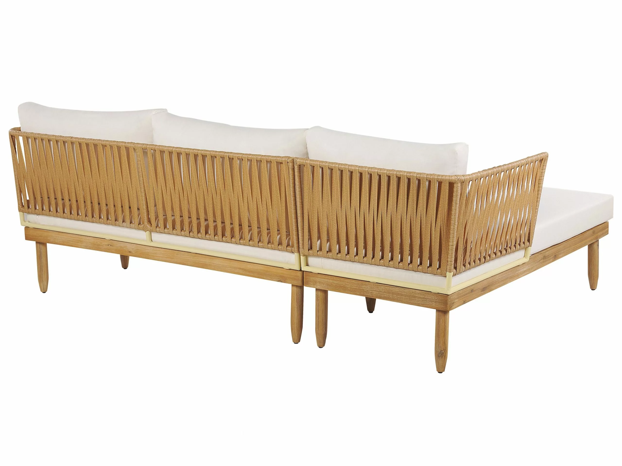 Beliani 4-istuttava Ulkosohvaryhmä Akasiapuu Oikeak. Valkoinen CREMONA - Image 8