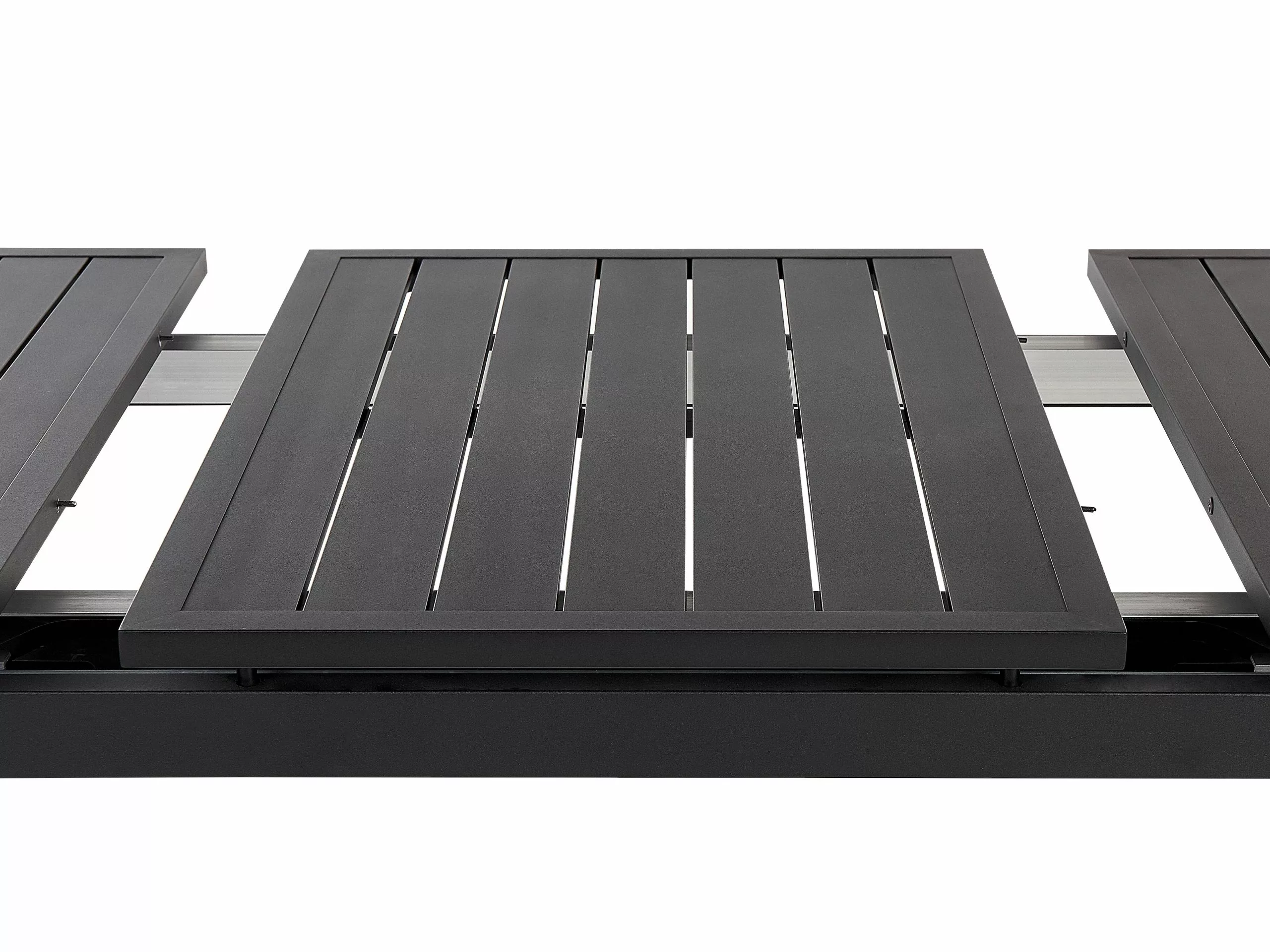 Beliani Puutarhapöytä Jatkettava Alumiini Musta 180/240 X 90 Cm VALCANETTO - Image 3